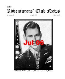 July 2006 Adventurers Club News Cover
